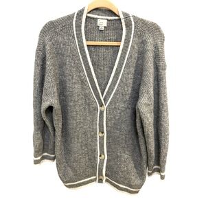 Target A New Day Cardigan Gray White Size Medium Excellent Used Condition AD1014